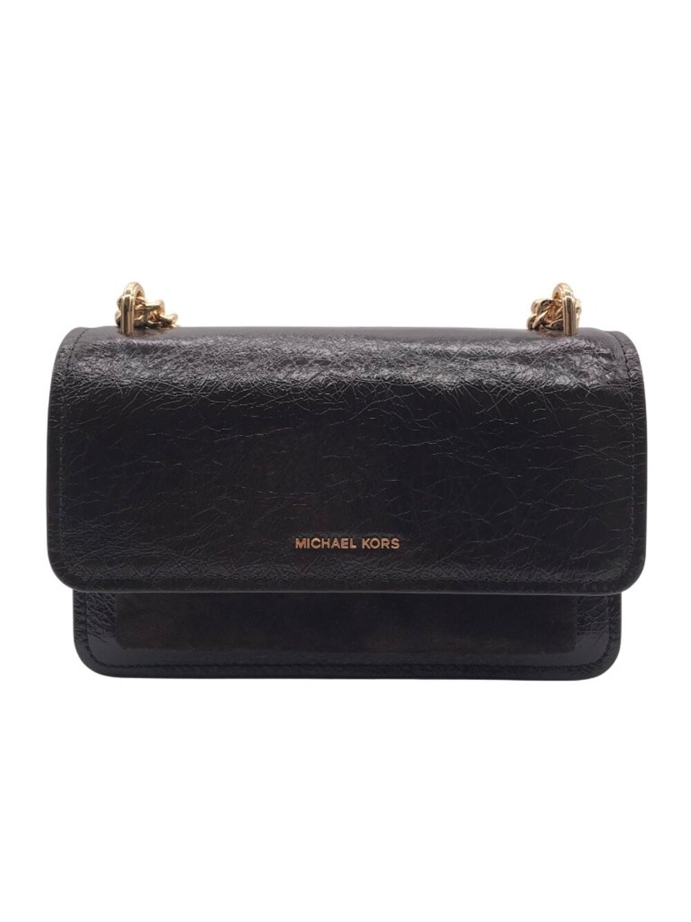 Michael Kors Chocolate Suede & Leather Claire Shoulder Bag